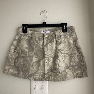 Camo Denim Mini Skirt
